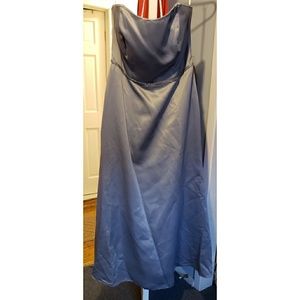 Beautiful satin silver long halter top dress